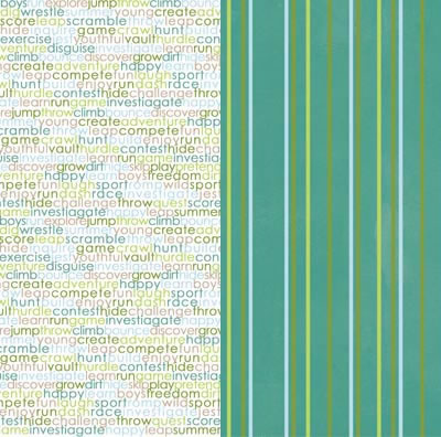 Scenic Route - Adventure Words on White 12x12 double sided cardstock  (pack of 10)